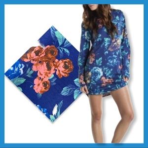 Insight Fearless Flair Sleeve Blue Floral Dress